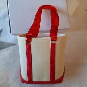 Tote Bag‎ Ornament New With Box White Red Shopping Recycle Bean Bag Christmas